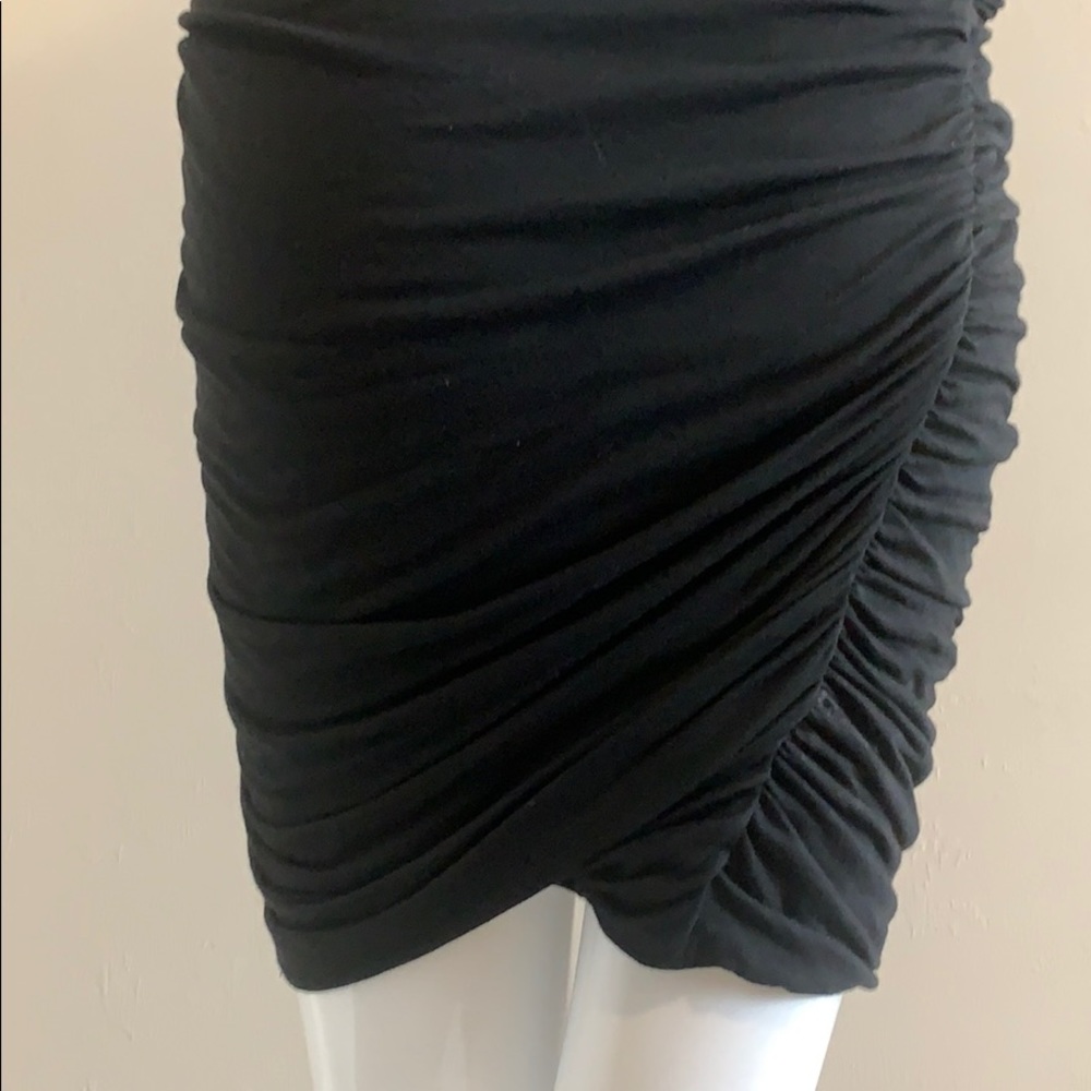 A.L.C. Black Ruched Long Sleeve Dress with Lace Cut-Out Back SM EC - Picture 10 of 15